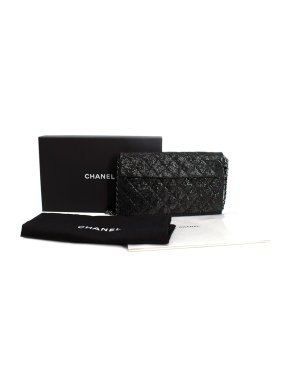 Chanel Limited Edition Iridescent Black Wallet on Chain