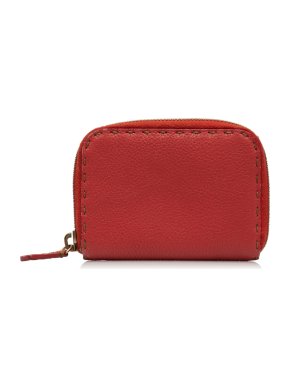 Fendi Red Selleria Leather Coin Pouch