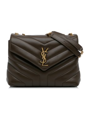 Saint Laurent Chocolate Brown Small Loulou Shoulder Bag