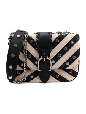 Longchamp Striped Studded Crossbody Bag