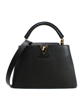 Louis Vuitton Black Leather Capucines BB Top-Handle Bag