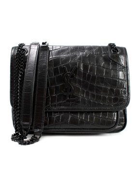Saint Laurent Baby Niki croc embossed leather bag