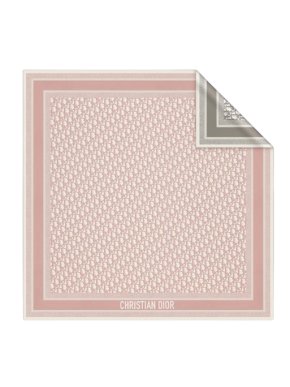 Dior Pink Oblique Diortwin 90 x 90 Silk Scarf