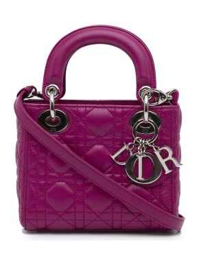Dior Pink Mini Lambskin Cannage Lady Dior