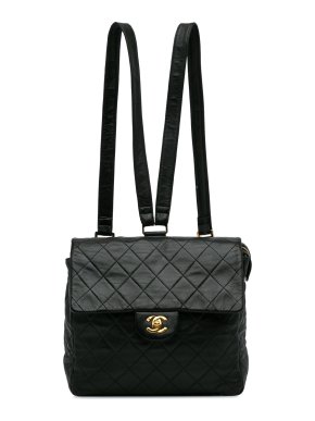 Chanel Vintage Black Quilted CC  Backpack