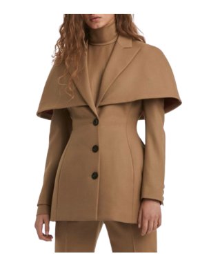 Sara Battaglia Sculpted Hourglass Cape Jacket