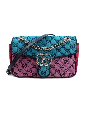 Gucci GG Marmont Multicolour small quilted logo-jacquard shoulder bag