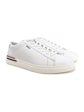 Boss White Leather Clint Low Top Sneakers