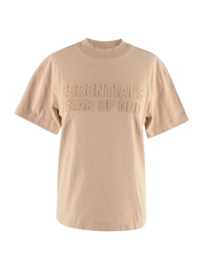 Fear of God Essentials Kids Beige Logo T-shirt