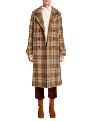 Paige Brown Checked Dublyn Wool Blend Coat