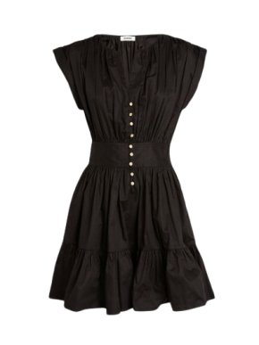 Sandro Black Cotton Mini Dress