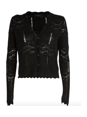 Allsaints Black  Lace-Knit Vanessa Cardigan
