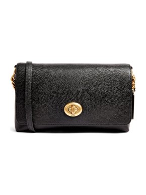 Coach Black Leather Crosstown Cross-Body Bag