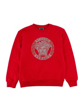 Versace Vers Tonal Medusa Sweatshirt in Red