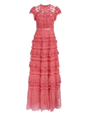 Needle & Thread Darcy Pink Embroidered Gown