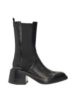 Maje Black Leather Frizzante Chelsea Boots