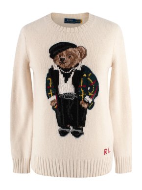 Polo Ralph Lauren Fancy Bear Embroidered Cashmere Sweater