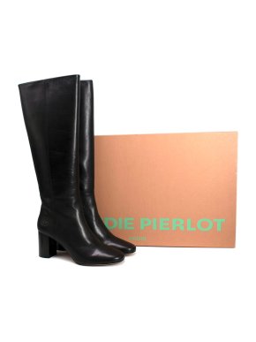 Claudie Pierlot Black Leather Artemis Knee High Boots
