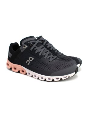 On Running Black and Pink Cloudflow Trainers