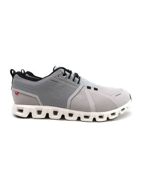 On Running Grey and White Cloud 5 Waterproof Trainers