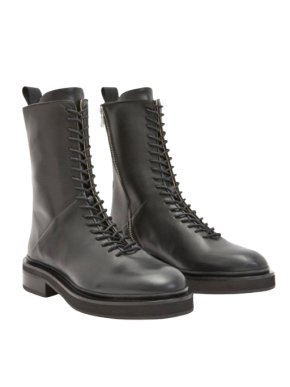All Saints Mina Laced Leather Boot Black