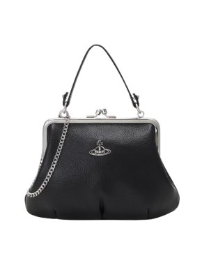 Vivienne Westwood Black Vegan Leather Granny Frame Purse