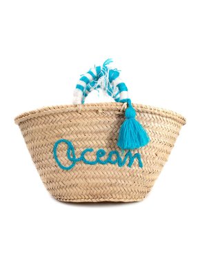 Bonita Large Ocean Tassel Basket Bag