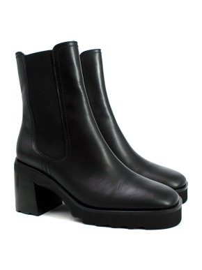 The Kooples Black High Heeled Leather Chelsea Boots