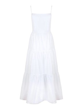 Piece of White Cotton Ellie Dress in Coconut