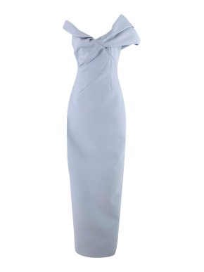 Rachel Gilbert Duck Egg Blue Off-Shoulder Matteo Dress