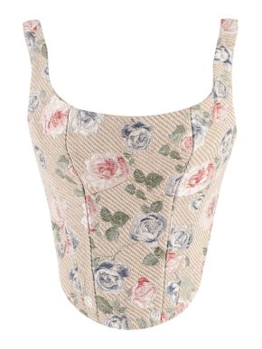 The Mannei Floral Print Paleo Corset Top