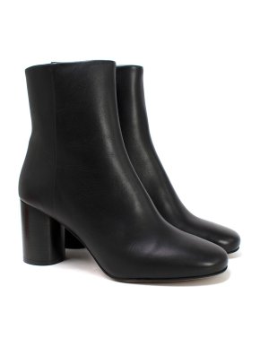 Claudie Pierlot Black Leather Aprillisse Heeled Ankle Boots