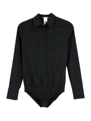 Wolford London Effect Black Shirt Bodysuit
