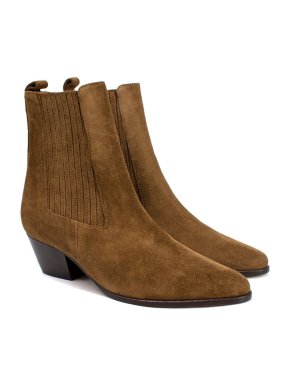 Sandro Brown Suede Amelya Ankle Boots