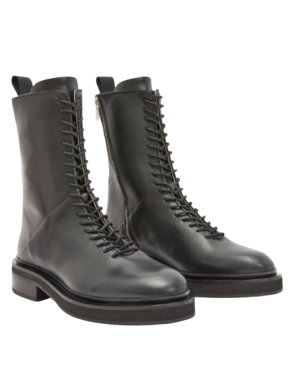 All Saints Black Mina Leather Combat Boots