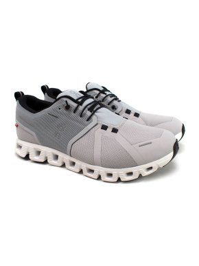 On Running Grey and White Cloud 5 Waterproof Trainers