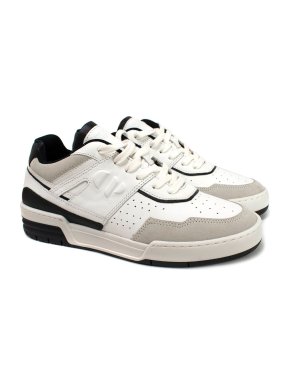 Claudie Pierlot White and Black Leather Arcade Sneakers