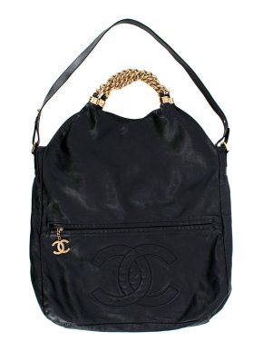 Chanel Black Leather CC Rodeo Drive Tote Bag