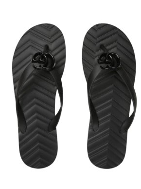 Gucci Black Pascar Platform Flip Flops