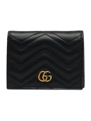 Gucci Black Marmont Matelasse Compact Wallet