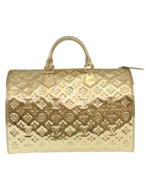 Louis Vuitton Metallic Gold Monogram Miroir Speedy 35