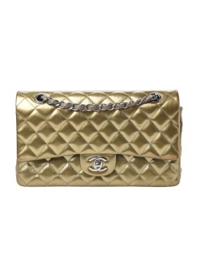 Chanel Gold Patent Leather Jumbo Classic Double Flap Bag