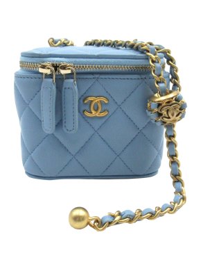 Chanel Baby Blue Mini Pearl Crush Vanity Case