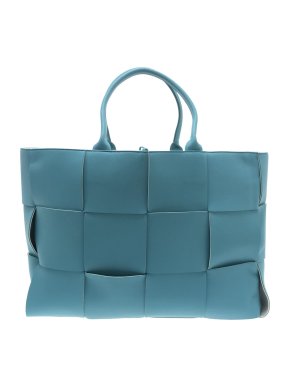 Bottega Veneta Aqua Blue Large Maxi Intrecciato Arco Tote Bag