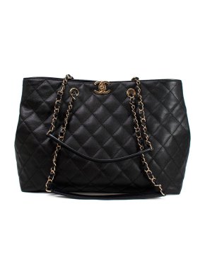 Chanel Black Quilted Leather Shopper