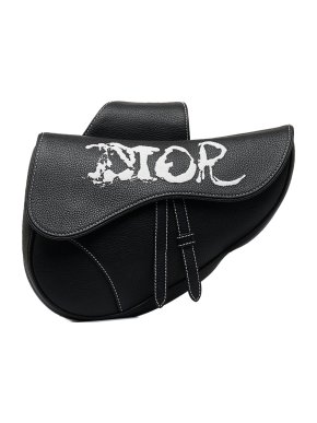 Dior x Peter Doig Black Saddle Crossbody Bag