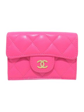 Chanel Pink Small Caviar Leather Wallet