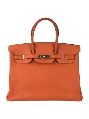 Hermes Birkin 35 Retourne in Orange Togo Leather with Gold Hardware