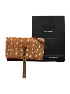 Saint Laurent Small Pony Hair Kate Tassel Wallet on Chain
