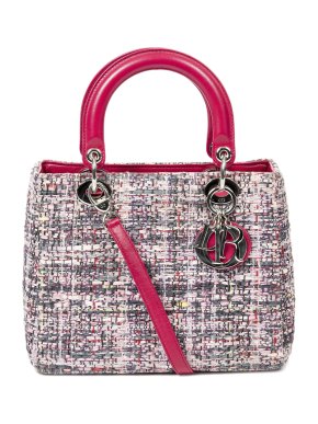 Dior Pink Tweed Medium Lady Dior Bag